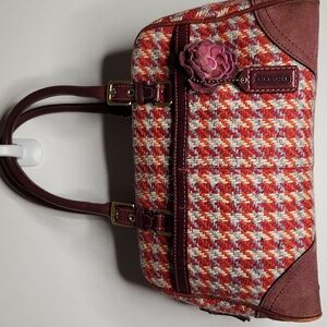 Coach Red and Pink Houndstooth vintage bag see pictures for call outs